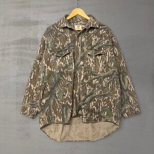 Vintage Mossy Oak Companions Foliage Camo‎ Flannel Button Up Shirt XL